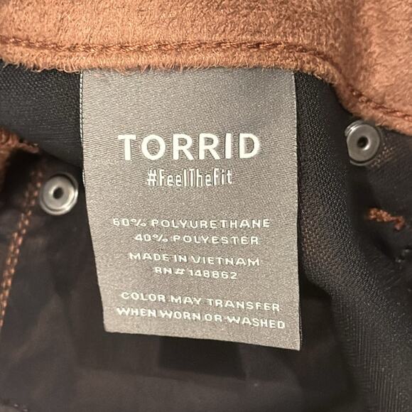 NWT Torrid Women's Perfect Skinny Faux Leather Mid Rise Pant Root Beer 18T - Picture 9 of 10